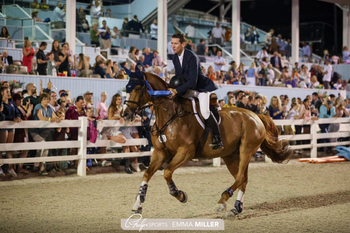 Mclain Ward and Contagious after the Grand Prix Photo by Emma Miller